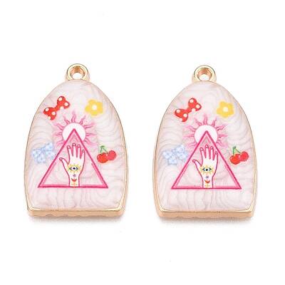 Printed Rack Plating Alloy Enamel Pendants