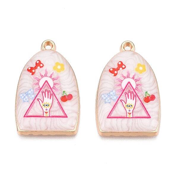 Printed Rack Plating Alloy Enamel Pendants