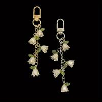 1pc Elegant Orchid Tassel Keychain - Resin Plant Theme Charm for Bags, Backpacks, and Car Keys - The Perfect Gift for Women