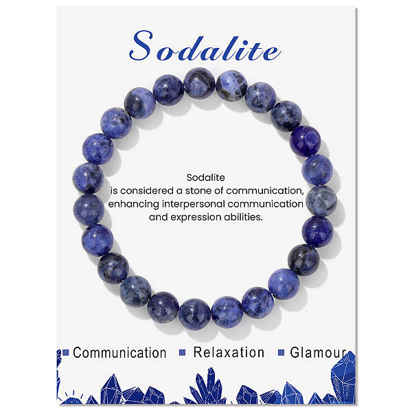 Natural Sodalite Beaded Stretch Bracelets