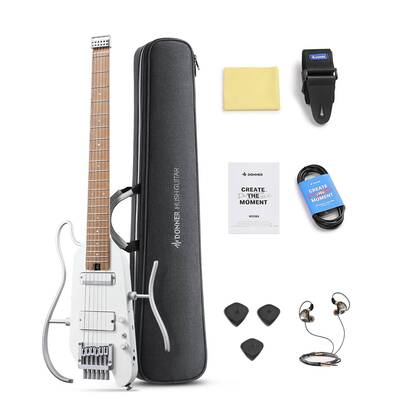 Donner HUSH™ X PRO Electric Guitar - White / Guitar