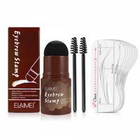 Eyebrow Stamp Set, 1 Piece Eyebrow Stamp & 2pcs Brush & 10pcs Stencil, Simple and Quick Eyebrow Drawing Products for Makeup N...