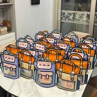 30 Pack Orange and Purple Top-handle Party Goodie Bags Cute Backpack Goodie Bag with Handle Candy Bag for Party