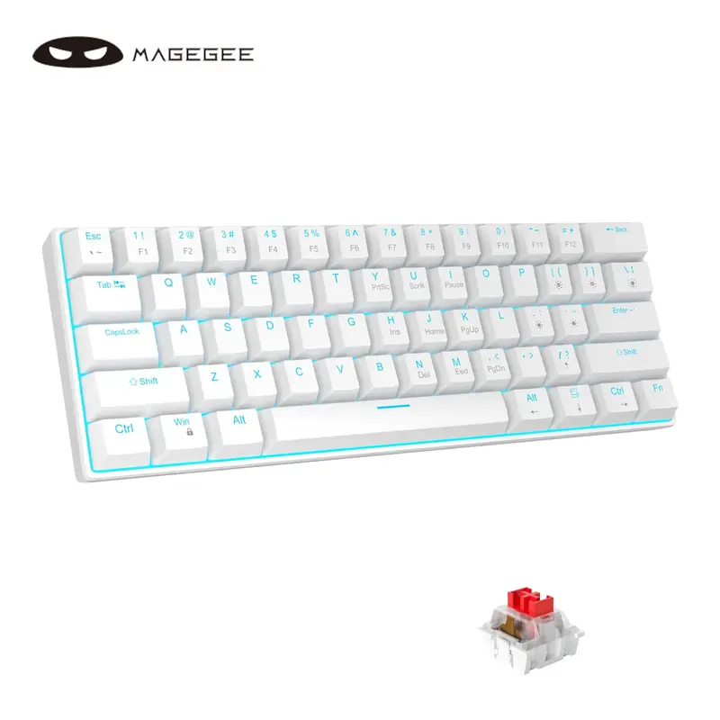 MageGee MK-STAR61 Mechanical Keyboard, 61 Keys Sea Blue Backlit Small Compact 60% Mechanical Keyboard, Hot Swappable Portable...