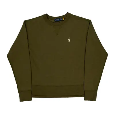 Polo By Ralph Lauren Sweatshirt - Small Khaki Polyester Blend