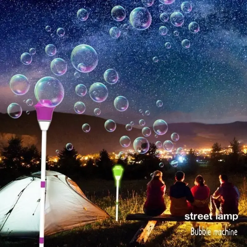 street lamp bubblemachine,USB rechargeable,Adjustable bubble maker with light＆music for kids,outdoor romantic toy for weddi...