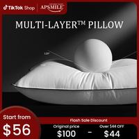 APSMILE Goose Feather Down Pillow- Hotel Collection Bed Pillows Set of 2 - Soft Down Pillows for Back, Stomach or Side Sleepe...
