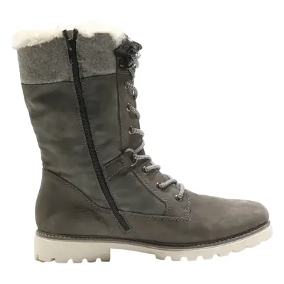 REMOTE Lace-Up Boots Grey Leather Womens UK 8