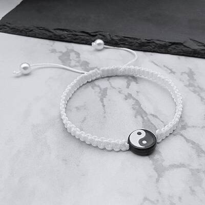 Yin-yang Resin Bead Braided Bead Bracelets