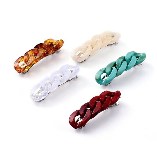 Platinum Plated Iron Hair Barrette