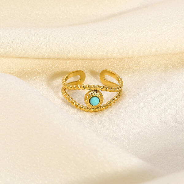Vintage Synthetic Turquoise Eye Ring