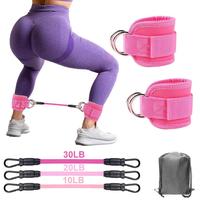 5-Pack Ankle Band Set for Leg and Hip Training – Superimposes TPE Band with Comfortable Grip, Ideal for Home Workouts,Valen...