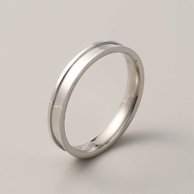 201 Stainless Steel Grooved Finger Ring for Men Women