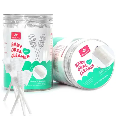 Baby Tongue Cleaner, Newborn Toothbrush, 48PCS Disposable Infant Toothbrush Clean Mouth,Gauze Gum Cleaner Oral Cleaning Stick...