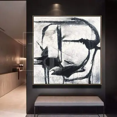 Large Original Oil Black And White Canvas Wall Art Abstract Painting | MUTATIONAL VARIABILITY