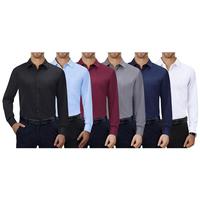 5-Pack Men's Long Sleeve Classic Dress Shirts