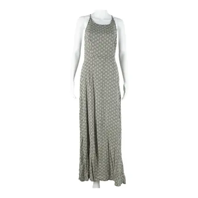 SUPERDRY Womens Day Dress Black Viscose 90s Geometric Sleeveless Long L