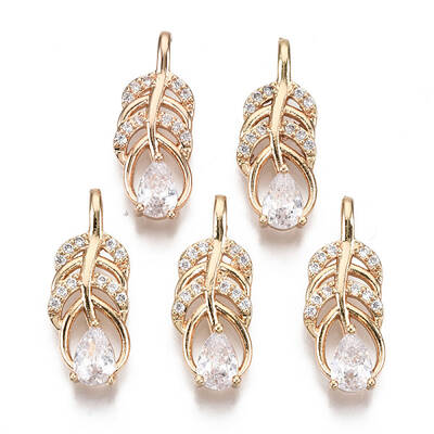 Brass Micro Pave Cubic Zirconia Pendants
