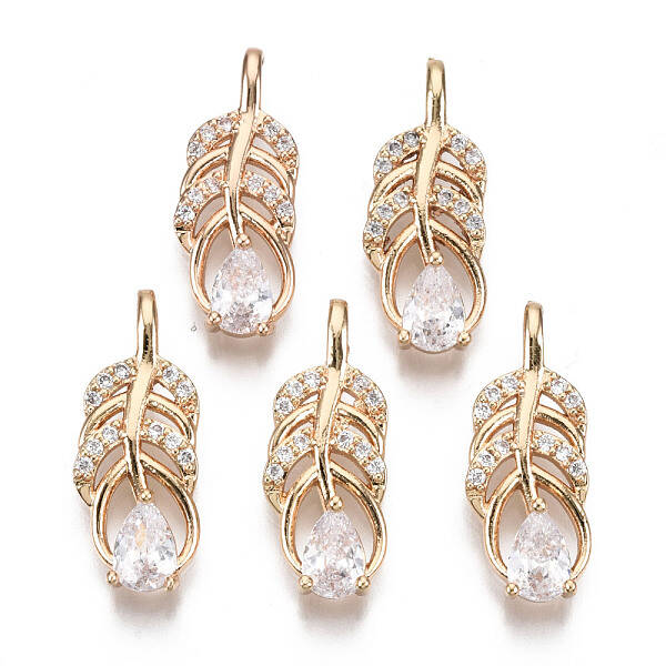 Brass Micro Pave Cubic Zirconia Pendants