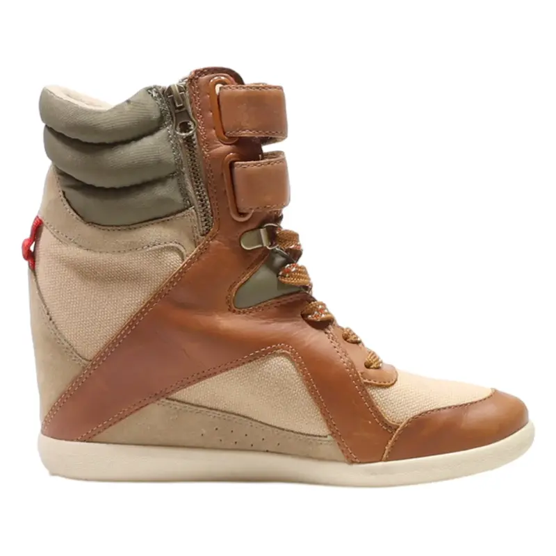 REEBOK Wedge High Top Trainers Brown Synthetic Womens UK 5