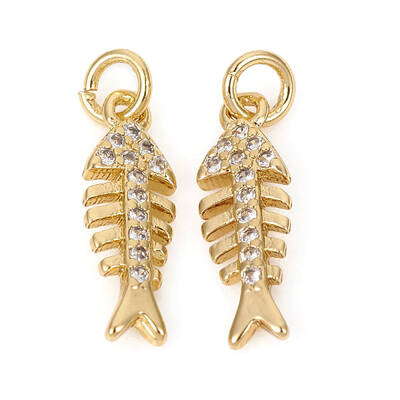 Brass Micro Pave Cubic Zirconia Charms