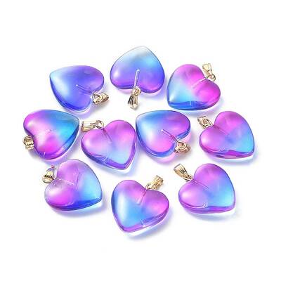 Two Tone Transparent Glass Pendants