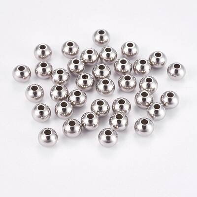 Tarnish Resistant 304 Stainless Steel Smooth Round Beads