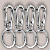 Durable Zinc Alloy Keychain, 4 Counts Metal Buckle Portable Keychain, Car Keychain, Spring Buckle Keychain, Quick Release Key...