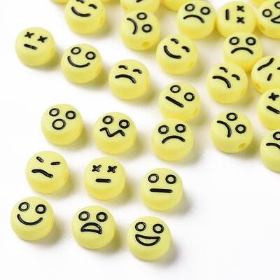 Opaque Champagne Yellow Acrylic Beads