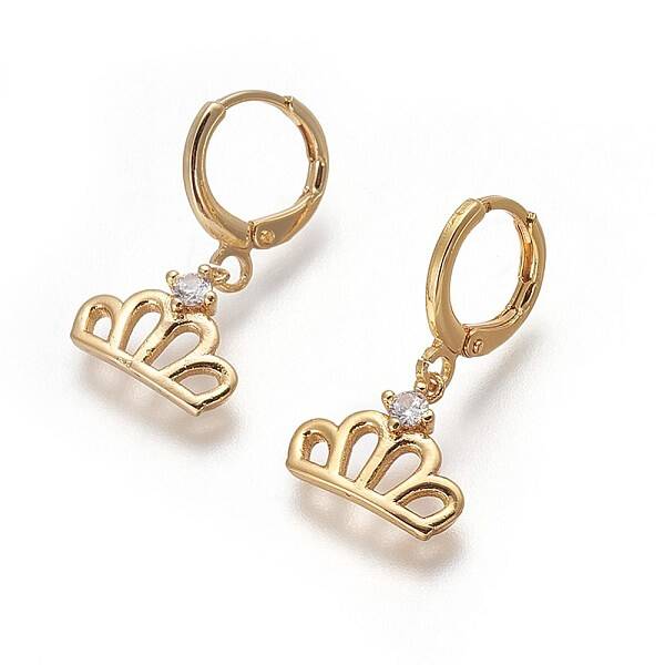 Brass Dangle Hoop Earrings