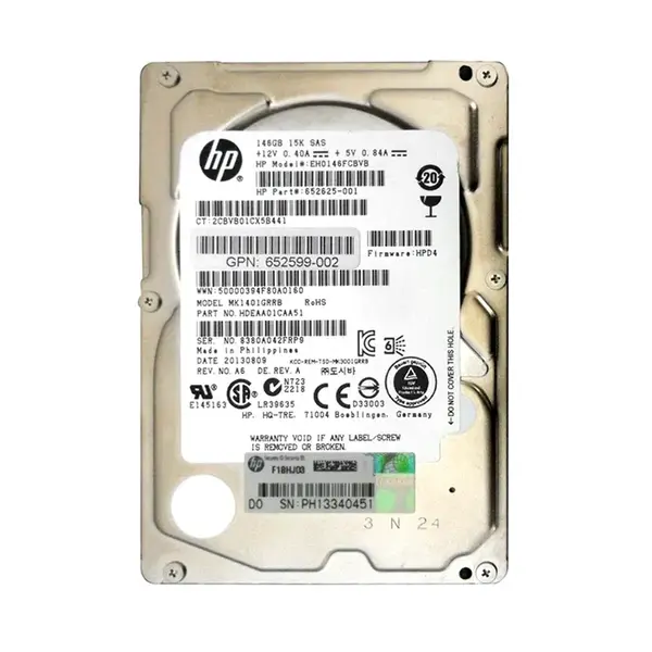 652625-001 HP 146GB 6Gb/s SAS 15000 2.5-inch Hard Drive