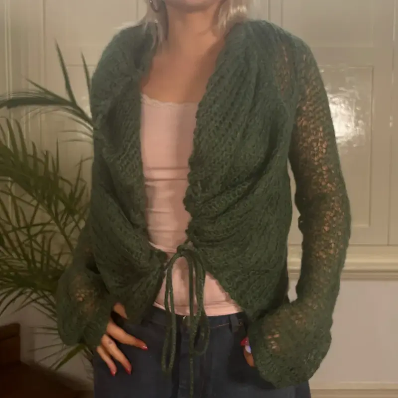 United Nation Of Colours Cardigan - Medium Green Wool Blend