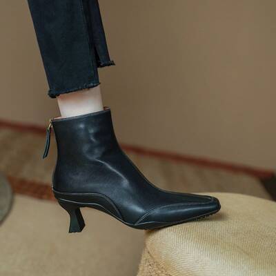 CHIKO Anna Square Toe Block Heels Ankle Boots