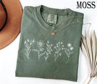 Comfort Colors Wildflower Shirt, Floral Cottagecore Shirt, Soft Cotton Crewneck Shirt for Men and Women, Gift for Him or Her,...