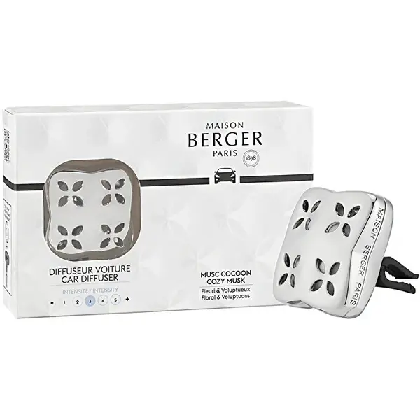 Maison berger paris Cosy Silver Car Diffuser Gift Set + Cozy Musk Refill