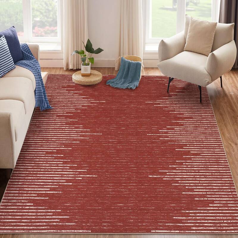 Garvee Washable Rugs 9 x 12 Rug for Living Room Farmhouse Area Rug for Bedroom large Rug Striped Modern Non Slip Carpet Stain...