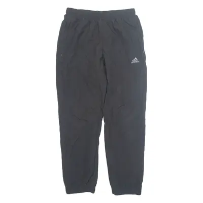 ADIDAS Mesh Lined Mens Track Pants Black Tapered M W30 L29
