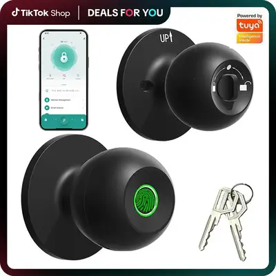 Smart Fingerprint Door Lock, 1pc Smart Lock with Anti-theft Function, Intelligent Door Knob with APP Suitable for Rooms, Offi...