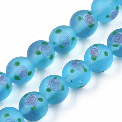 Handmade Frosted Lampwork Beads Strands