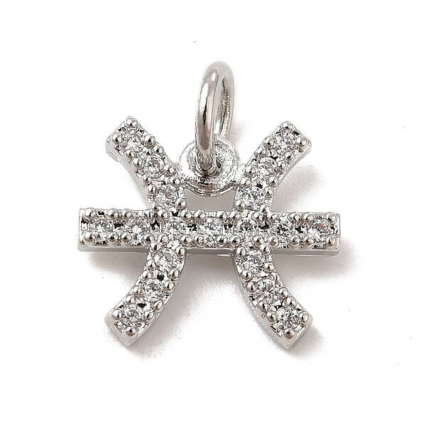 Brass Micro Pave Cubic Zirconia Charms