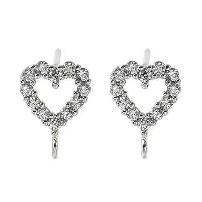 Brass Micro Cubic Zirconia Stud Earring Findings