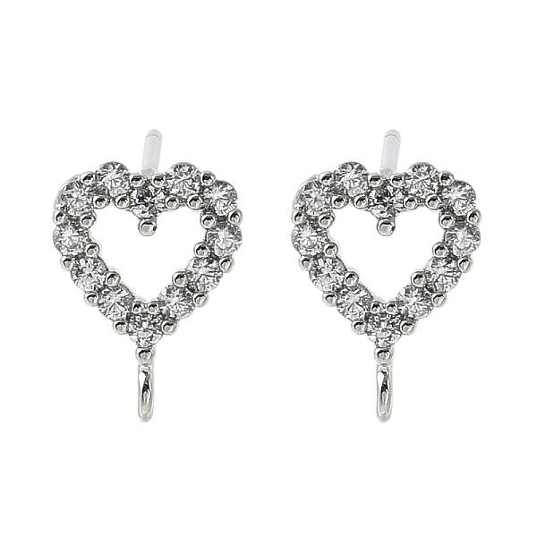 Brass Micro Cubic Zirconia Stud Earring Findings