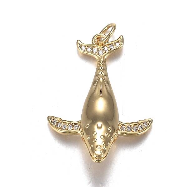 Brass Micro Clear Cubic Zirconia Pendants