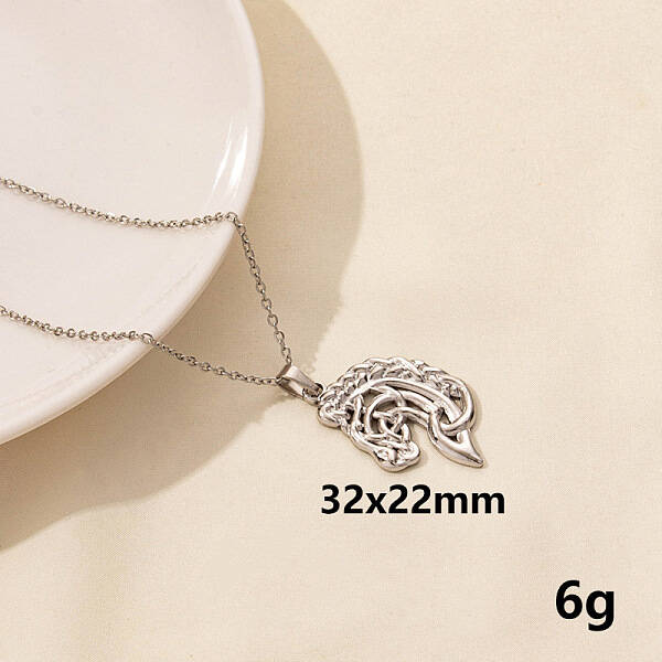 304 Stainless Steel Horse Pendant Necklace