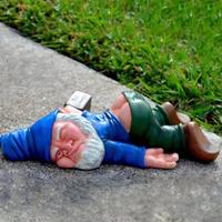 Drunk Gnomes Statues Outdoor Decor, Naughty Dwarf Sculptures Yard Decorations Patio Lawn Ornament, Funny Christmas Garden Gif...