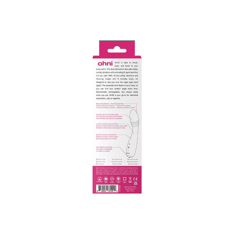 Ohni Rechargeable G-Spot Thrusting Vibe Pink