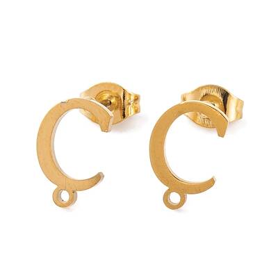 Ion Plating(IP) 304 Stainless Steel Stud Earrings