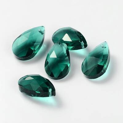 Faceted Teardrop Glass Pendants