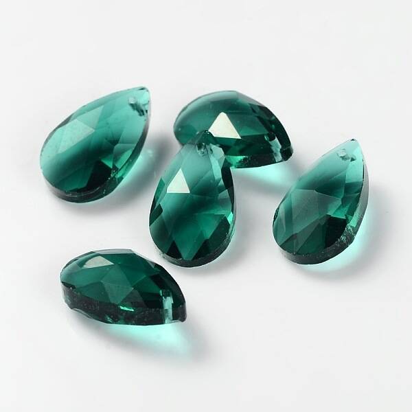 Faceted Teardrop Glass Pendants
