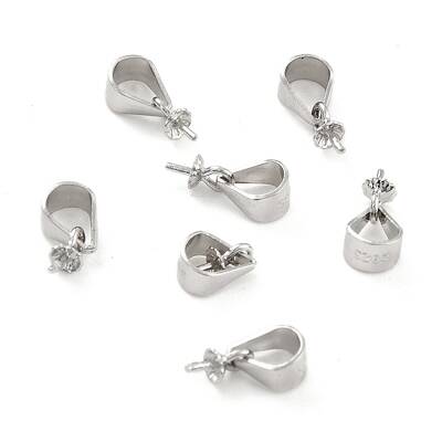 Anti-Tarnish Rhodium Plated 925 Sterling Silver Peg Bails